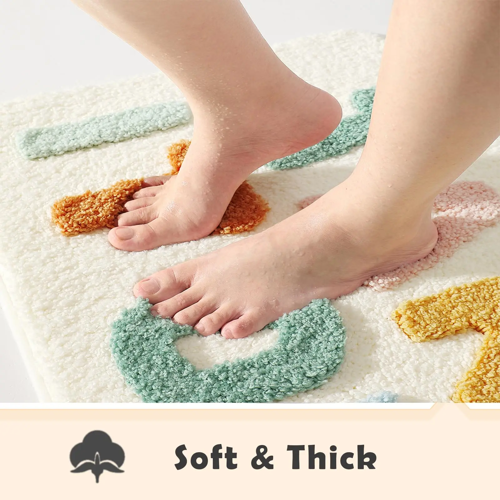 Alfombra De Baño Absorbente Para Ducha Y Salón - Antideslizante - 50 X 80 Cm Blanca 98435618