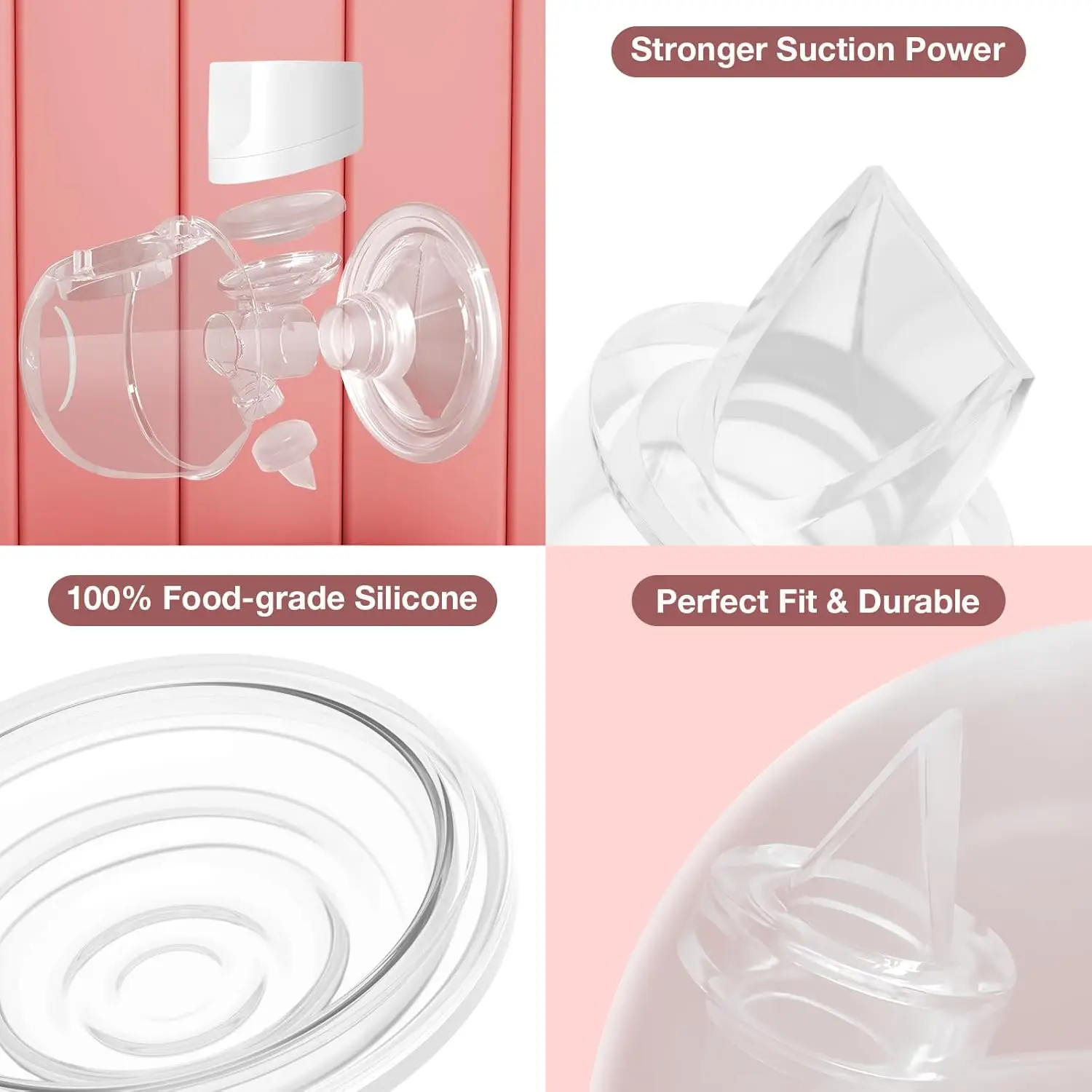 Silicone Duckbill Valve & Silicone Diaphragm Breast Pump Replacement Compatible with momcozy S9Pro/S12 Pro Wearable Breast pump