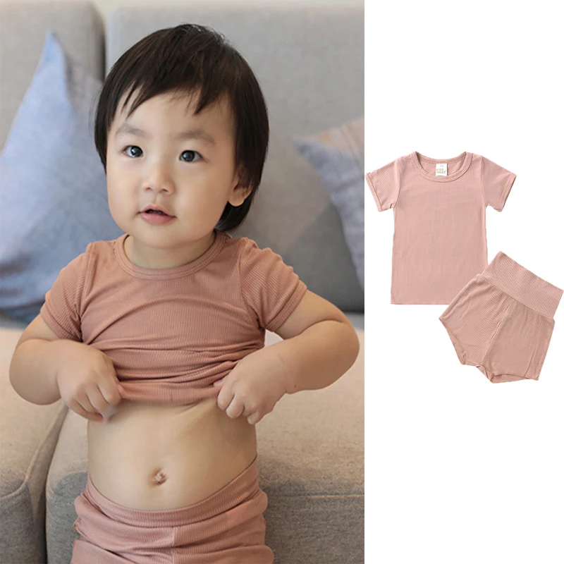 Summer Baby Girl Clothes Sets For Newborns Children's Shorts Sleeve Top+Shorts Suit For Boy Bodysuit Kids Outfits Infant Costume 5