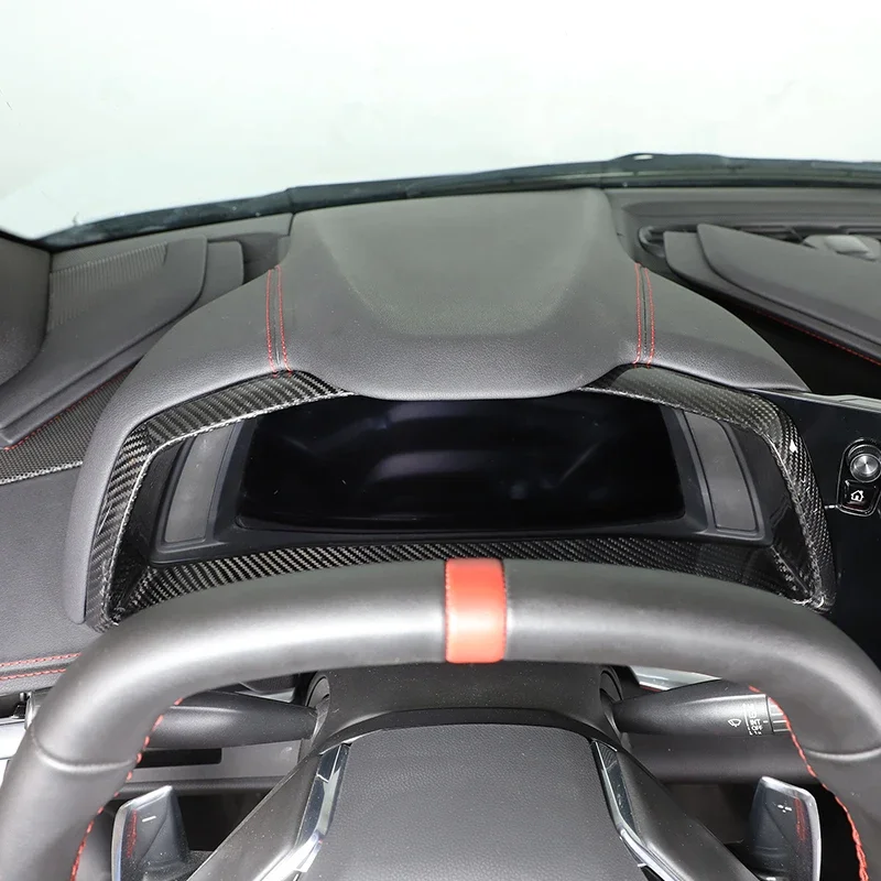 

Для Chevrolet Corvette C8 Stingray Z51 Z06 2020-2024 реальное углеродное волокно Автомобильная панель Speedmeter рамка Крышка отделка автомобильные аксессуары