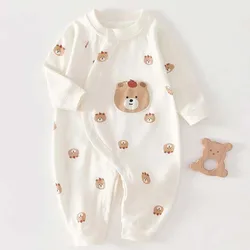Spring Summer Newborn Romper for Boys Girls Cartoon Bear Baby Jumpsuits Cotton Infant Bodysuit Korean Toddler Kids One-Pieces
