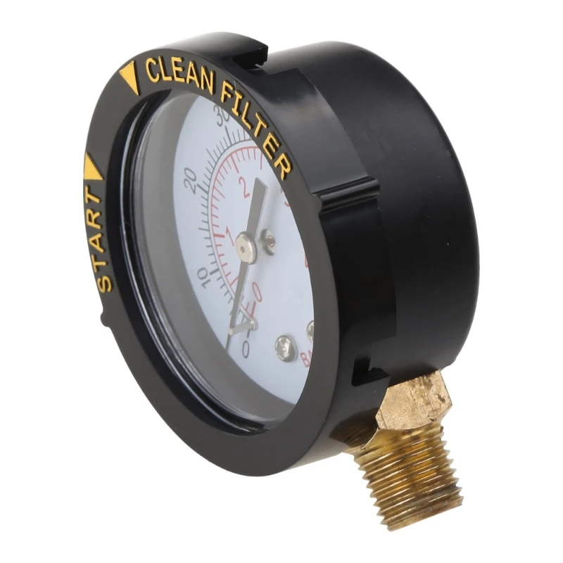 Pool Pressure Gauge 2" Dial Clean Filter Utility Water Pressure Gauge 60psi with Setable for Case & 1/4"NPT Bottom Mount