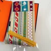 Korean Version of The New Geometric Color Matching Women's Versatile Double-layer Printing Long Decorative Twill Silk Scarf Gift