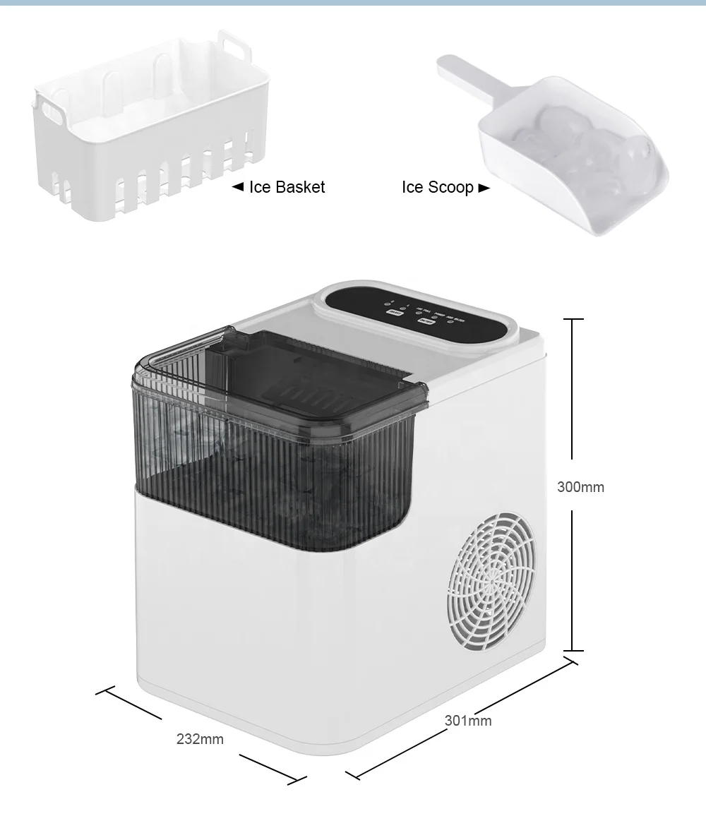 US Stock 110V High Quality Countertop Ice Maker Adjustable Portable Electric Bullet Ice Maker Suitable for Household Office