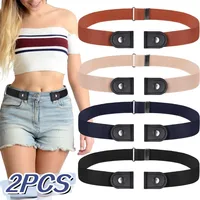New Adjustable Belts Women Buckle-Free Waist Jeans Pants Stretch Elastic Waist Men Canvas Belt Lazy Invisible Seamless Belt 2025