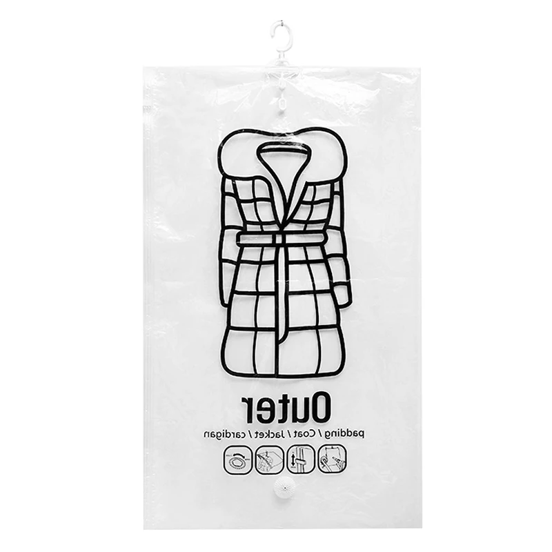 

Вакуумный компрессионный мешок для экономии места на складной одежде можно повесить крючок для хранения мешков для костюма пылезащитный чехол для одежды