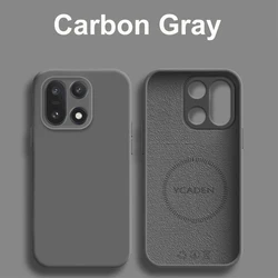 Premium Liquid Silicone Magnetic Case - Shockproof & Wireless Charging Compatible Back Cover for OnePlus 12 (Carbon Gray)