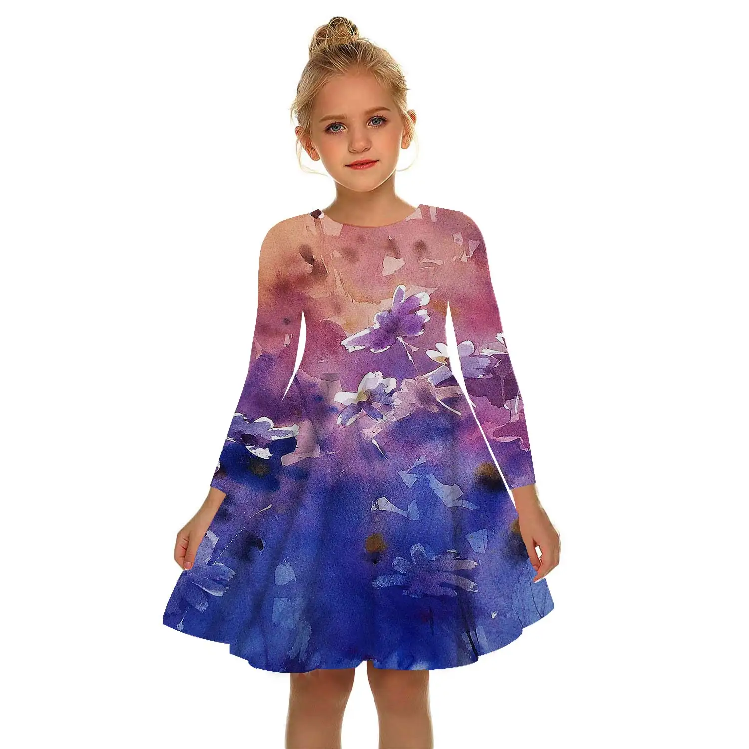 2022 New Girls Summer Dress Printed Cartoon Sweatshirt Kids Clothes Party Casual Dresses Baby 2-17 Years Old |