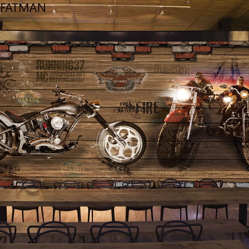 3D кирпичная стена FATMAN на заказ ретро Европейская и американская мотоциклетная