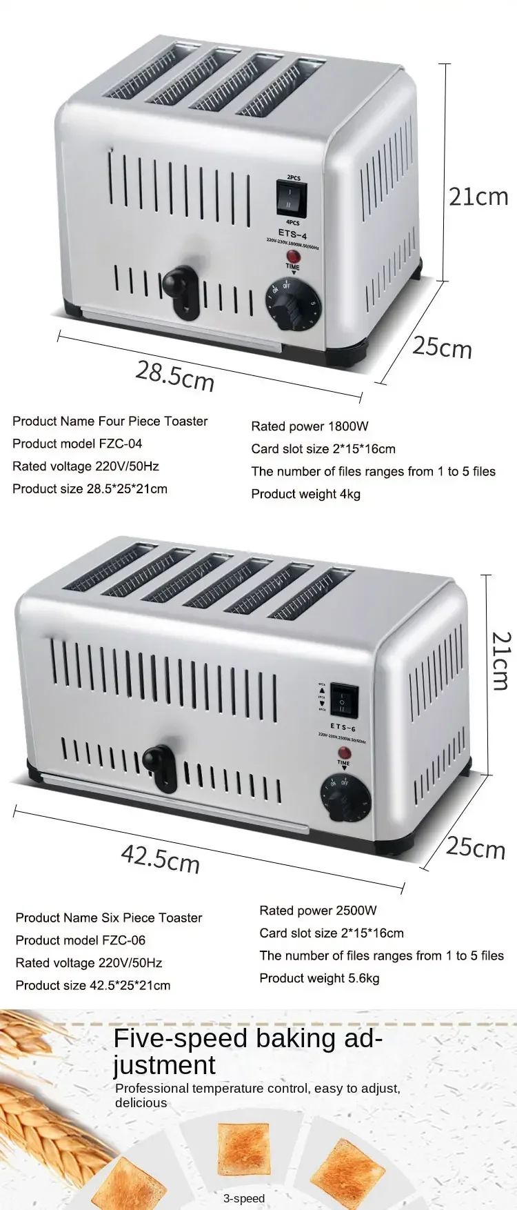 Description Picture 4 of itemToaster 4 Slices 6 Slices Toaster Electric Breakfast Machine Soil Driver Toast