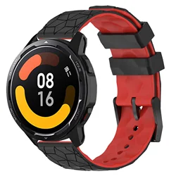 Breathable Football - Inspired 22mm Watch Strap Wristband - Mi Watch Color 2 (Black Rde)