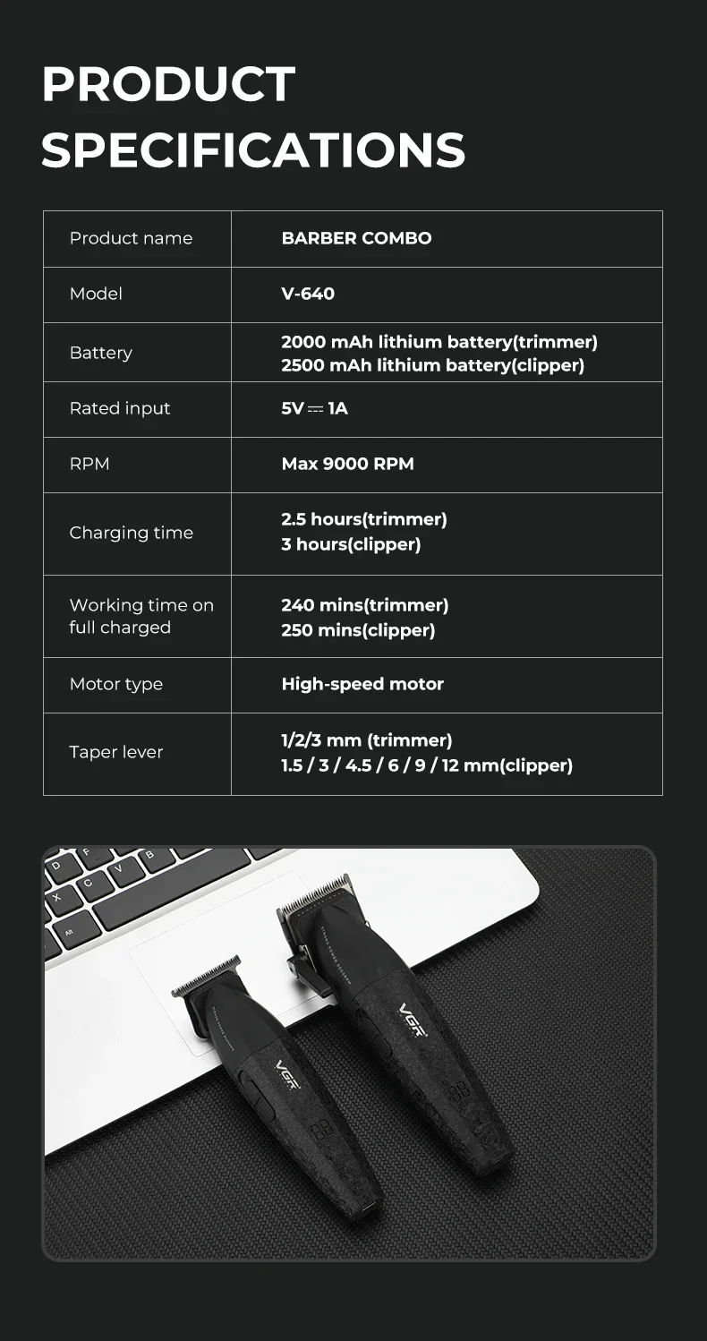 VGR V-640 Hair Clipper Set Image 9