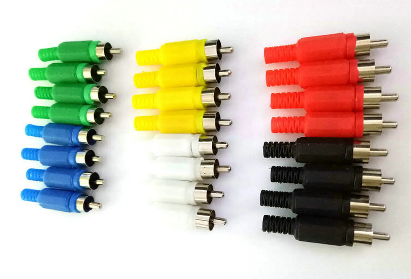 6 color RCA Plug Solder Type Audio Cable Connector 24pcs