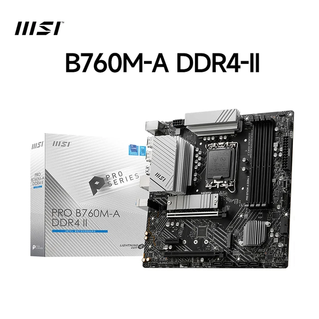 MSI PRO B760M-A DDR4 128GB Intel B760 carte mère LGA1700 PCI4.0 bricolage ordinateur de jeu carte mère DDR4-II carte mère 1