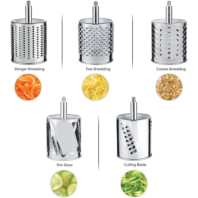 5 in One multi nut grinder with 5 blades for nuts grinding slicing and grating stainless steel
