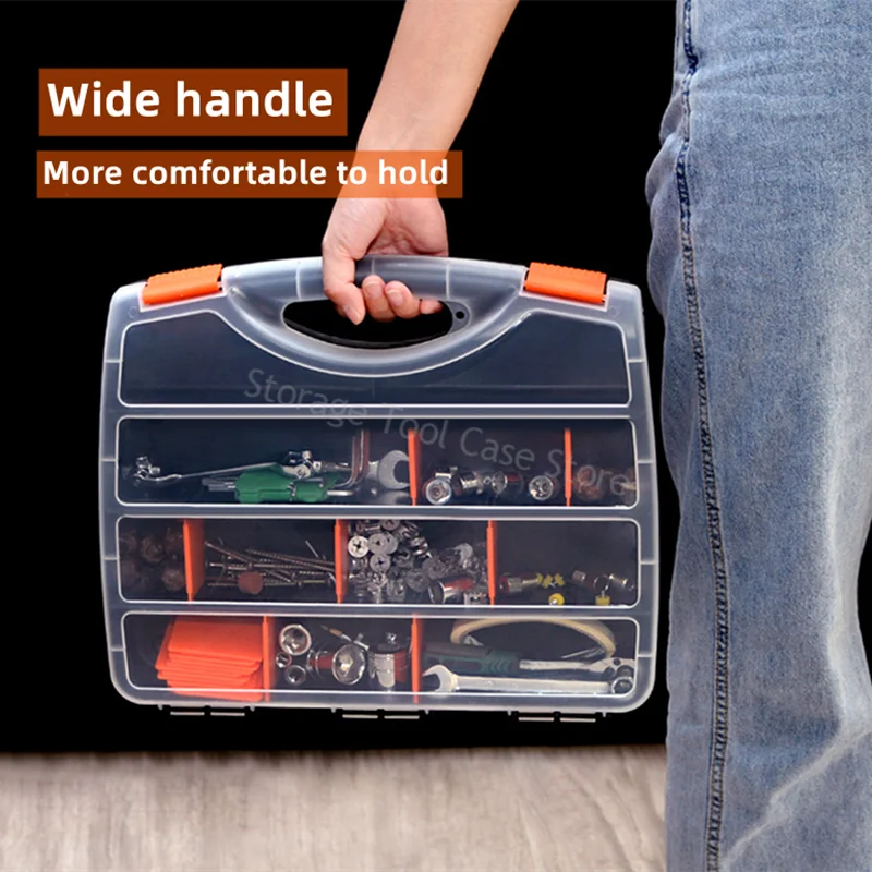 Tool Box Multi-Grid Screwdriver Screw Storage Box Parts Toolbox Plastic Boxes Portable Hardware Tool Organize Piece Storage