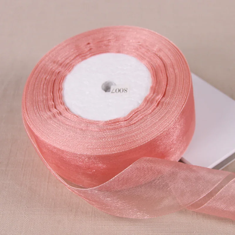 Burgundy Transparent Organza Ribbon for DIY Crafts and Decorations