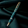 Hot Hongdian N7 Resin Fountain Pen Beautiful Peacock Totem Cap Piston inking EF/F nibs Smooth Writing ink Pen Office supplies 2