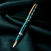 Hot Hongdian N7 Resin Fountain Pen Beautiful Peacock Totem Cap Piston inking EF/F nibs Smooth Writing ink Pen Office supplies 2