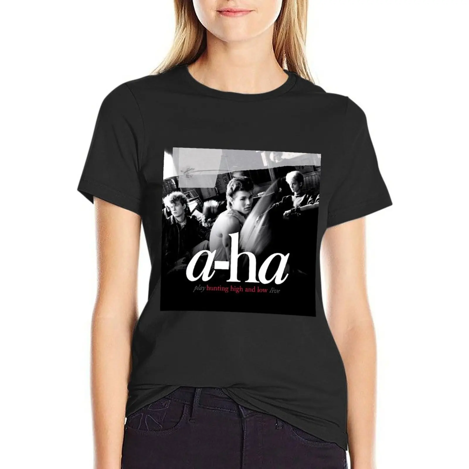 

high hunting a-ha and low play T-Shirt graphic t-shirts for Women t-shirts for Women loose fit womans clothing