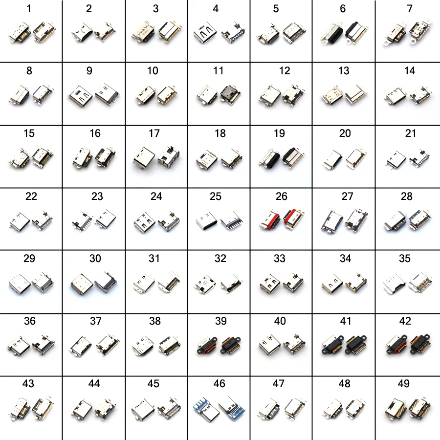 

49 моделей Usb-c Тип C usb 3,1 штекер гнездо разъем печатной платы 6P 9P 14P 16P 24P для Xiaomi/Huawei/Nokia/MOTO/Samsung/Bluboo