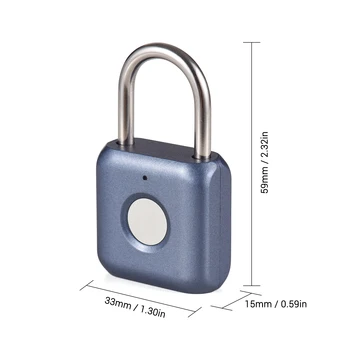 Mini Fingerprint Padlock USB Rechargeable Fingerprint Lock 20 Fingerprints IPX2 Splashproof Anti-Theft Security Padlocks 1