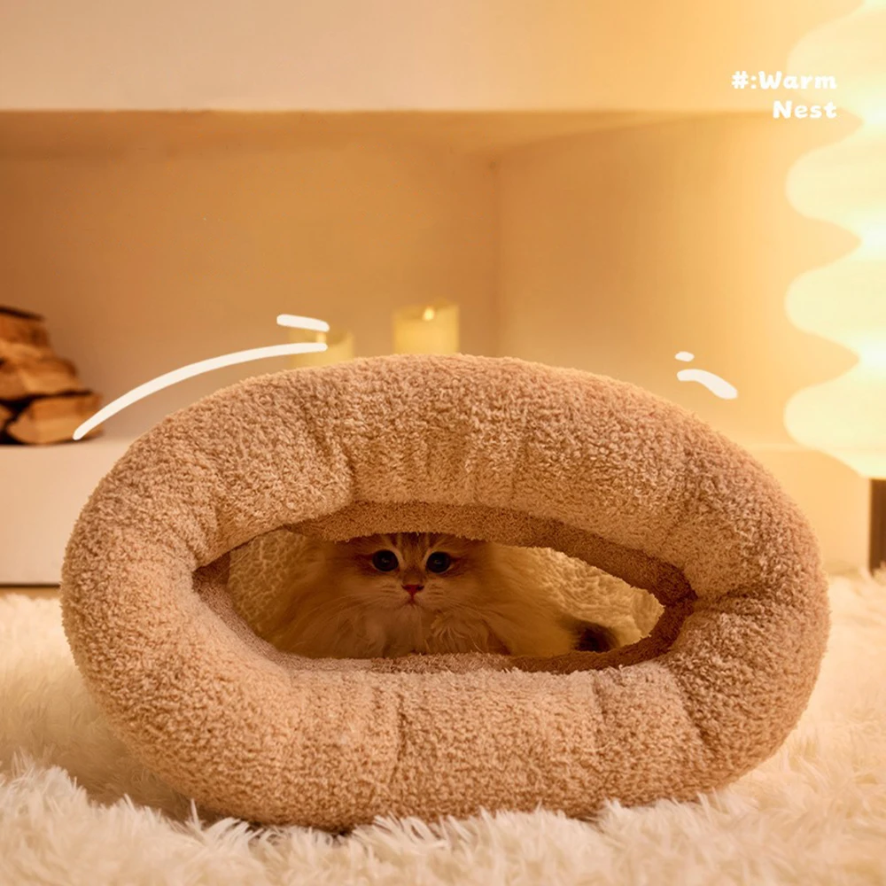 2024 Down Cat Nest/Bed Fully Comfortable Home Wrapped in -10 ° C for Warmth Maintain The Shape of The Opening Cat House - Image 3