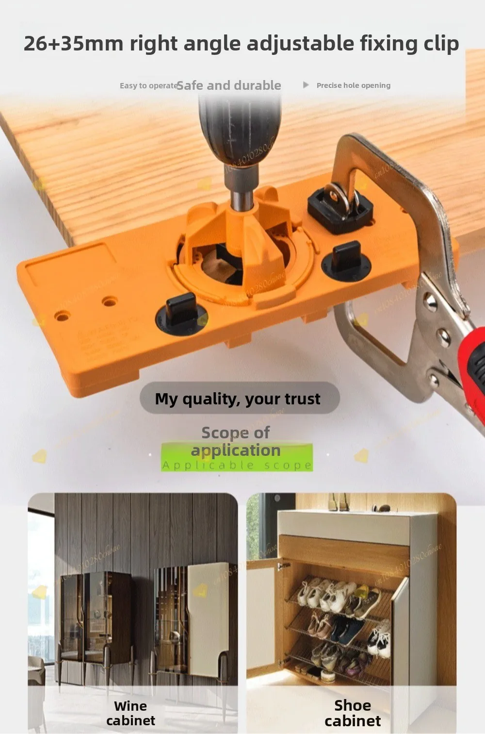 Woodworking 35MM Hinge Opener, Cabinet Hinge Positioner Wooden Door Panel Positi