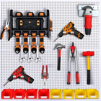 Tool Rack Electric Drill Holder Wall Mount Organizer Wrench Tool Workshop Screwdriver Power Storage Shelf Accessories 4