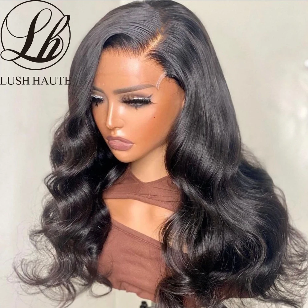 

13x4 Body Wave Lace Wigs For Women Black /99J Burgundy Color Synthetic Lace Wig Pre Plucked Heat Resistant Wigs For Black Women
