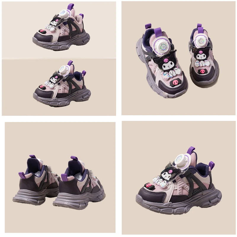 

Kawaii New Sanrios Kuromi Girls Winter Sports Shoes Thick Warm Light Leisure Anti Slip Wear Resistant Anime Cartoon Characters