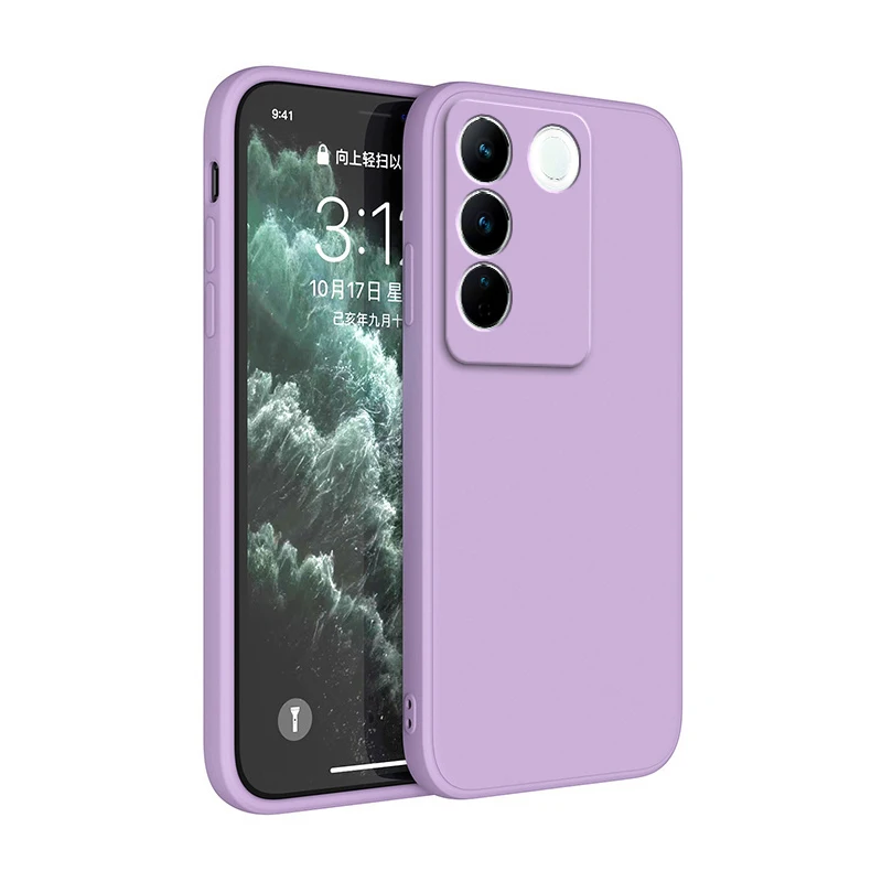 Enhanced Shockproof Liquid Silicone Phone Case - Square Design, Soft & Durable Back Cover