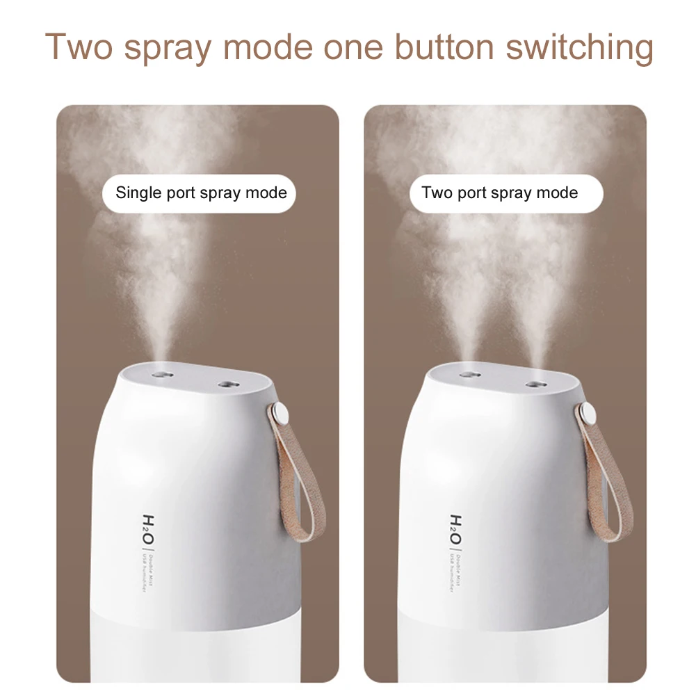 Double Spray Humidifier USB Charging Mist Maker with LED Light Aroma Diffuser