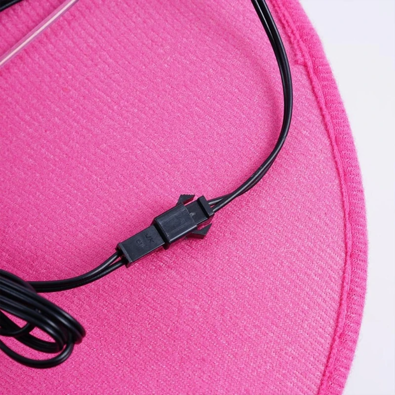 Flashing Pink Cap Wide Brim LED Cowgirl Hat Night Club Costume Hat Party