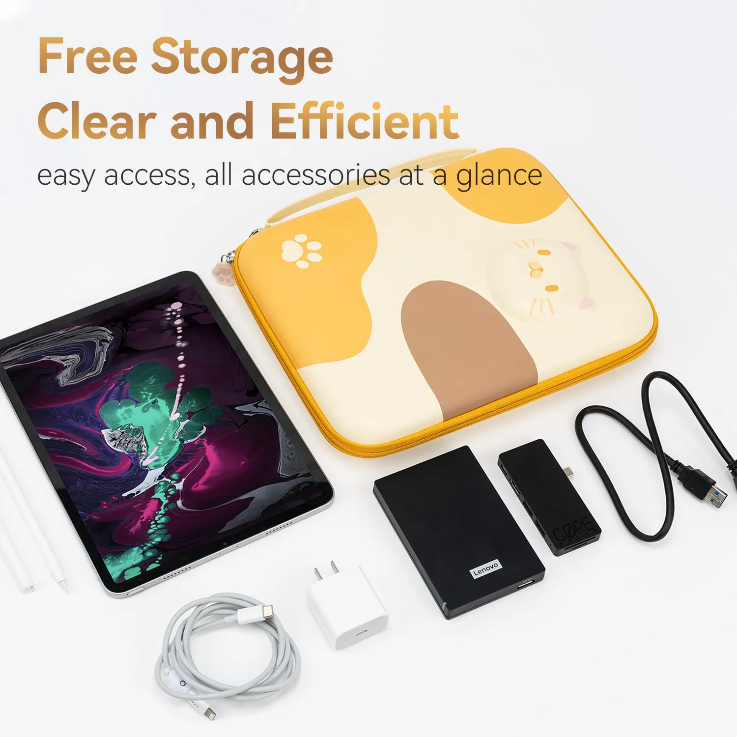 Geekshare-hard Shell Case para Ipad Ipad Pro 11 12 Air Air Urso Branco Ipad 8th 9th 10th Generation Teclado Tablet - Imagem 3
