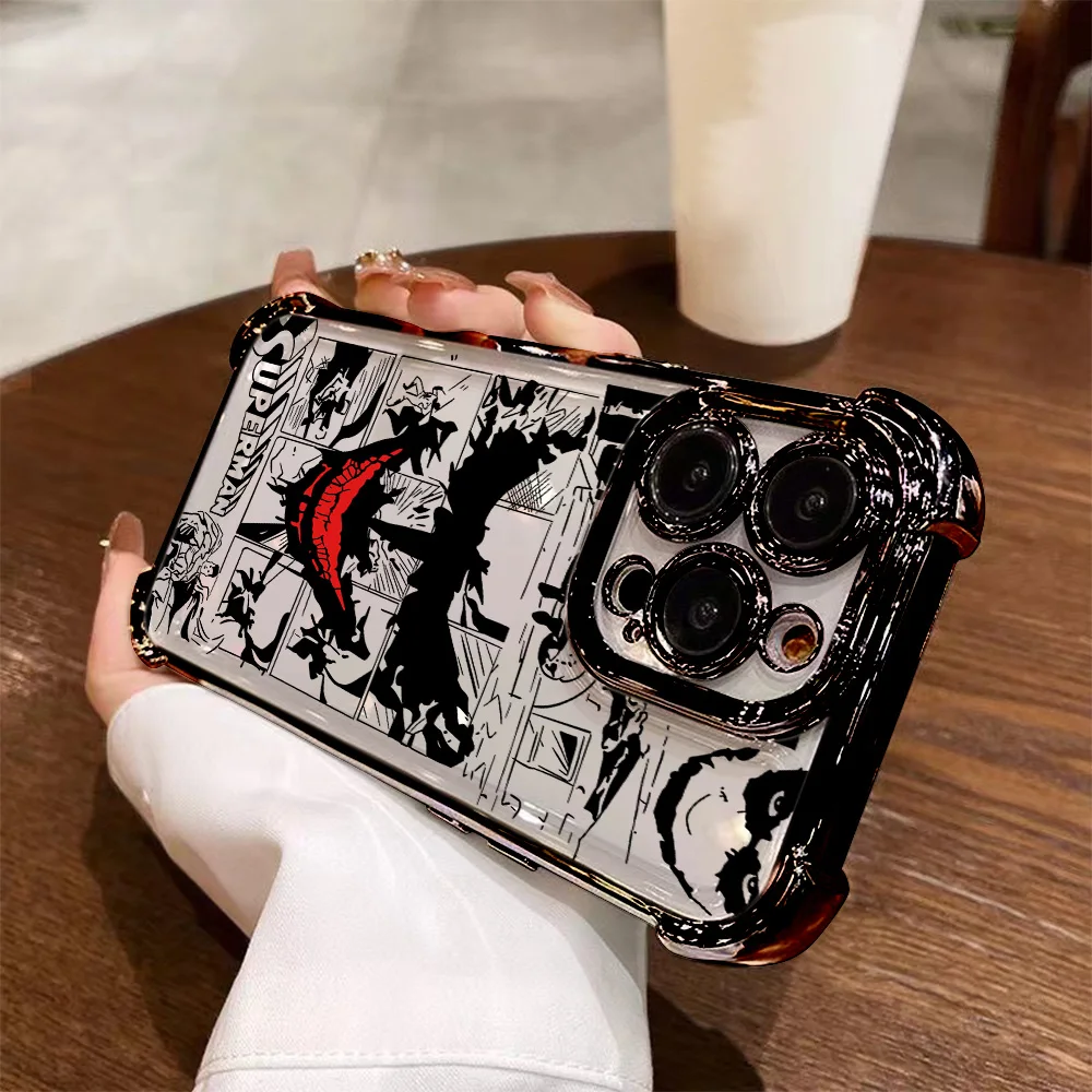 Cool Crazy j-jokers Plating Phone Case For iPhone 17 16e 16 15 14 13 12 11 Pro Max XR XSMax 7 8 Mini Air Plus Anti-Fall Airabag