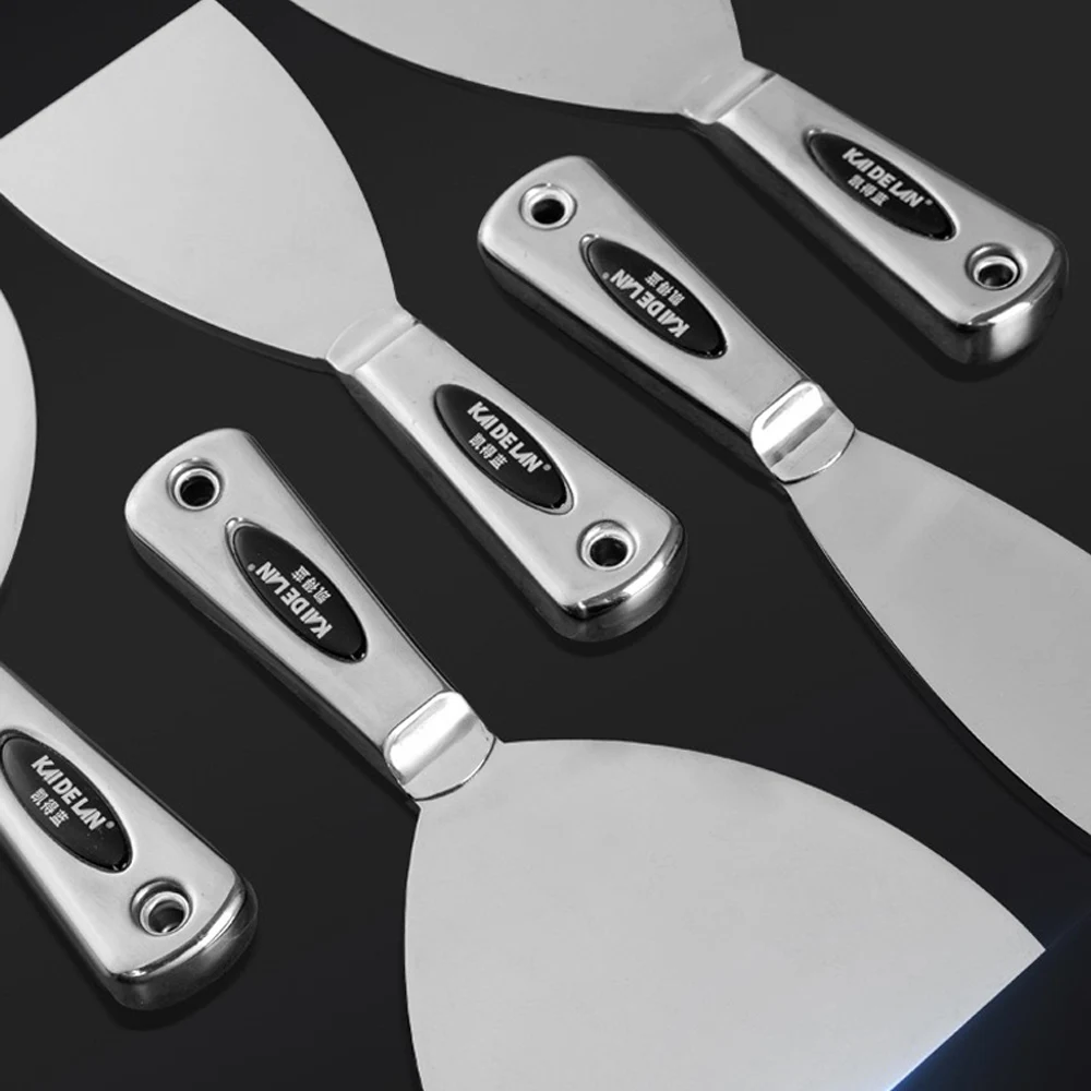 Stainless Steel Integrated Putty Knife Drywall Skimming Blade Smoothing Painting Finishing Filling Spatula Plastering Tools