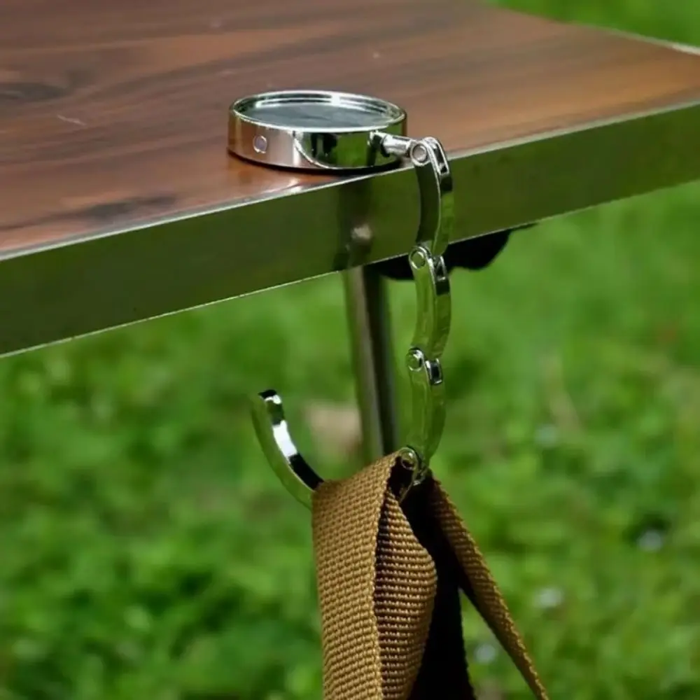 3pcs Storage Rack Hooks Handbag Hooks Leather Hanging Hooks Portable Folding Table Bag Holders Metal Practical Hanging Hooks