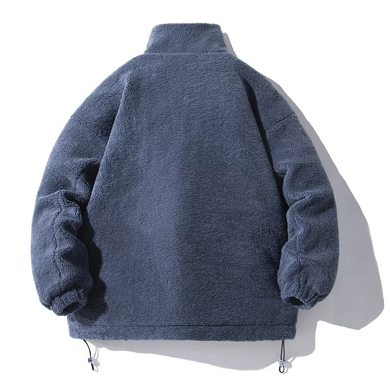 

Новое поступление 2023, модная трендовая зимняя куртка с вышивкой из искусственного меха, Повседневная Молодежная свободная Теплая мужская куртка с высоким воротником