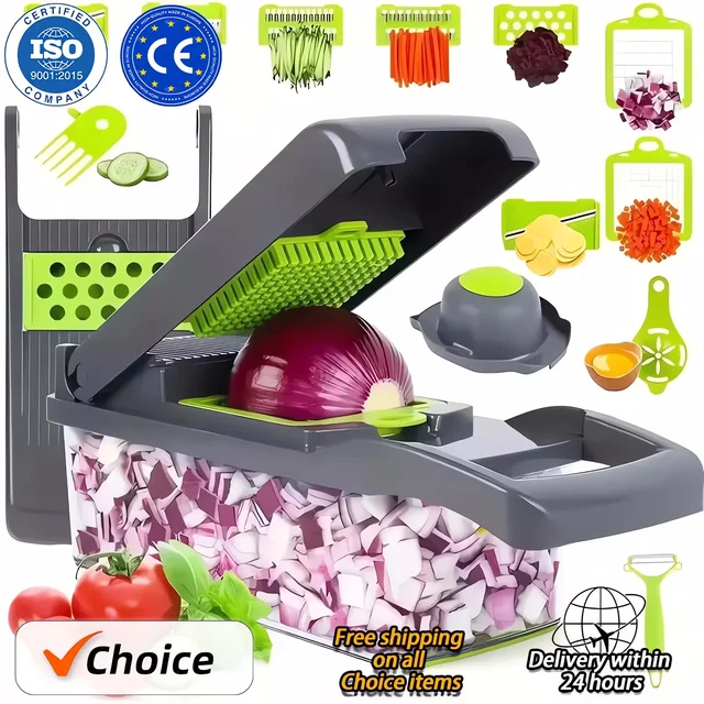 14/16 in 1 Multifunctional Vegetable Chopper Handle Food Grate Food Chopper Vegetable Slicer Dicer Cut Kitchen Items cocina 1