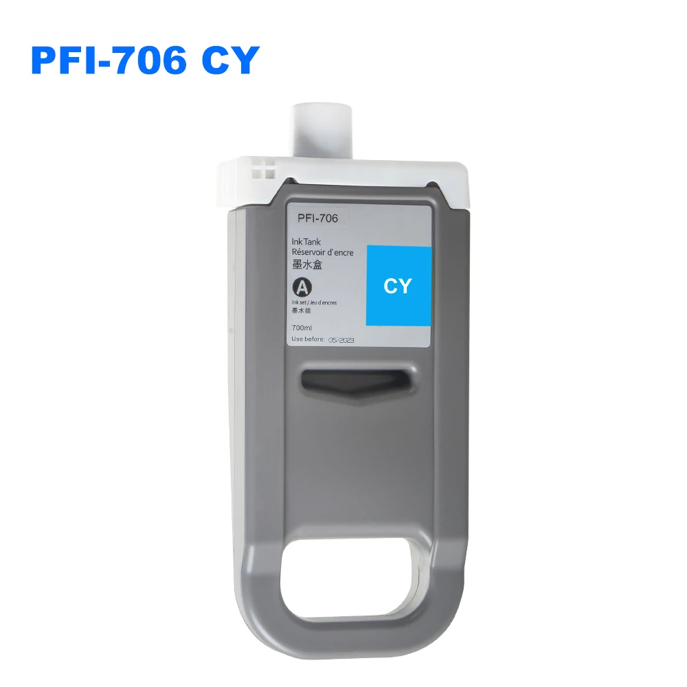 Cartucho de Tinta 700ml Compatível para Canon Ipf 8400 Ipf9400 Ipf8410 Ipf9410 Ipf8410s Ipf9410s Tinta Corante 12 Cores Pfi706 Pfi706 - Imagem 3