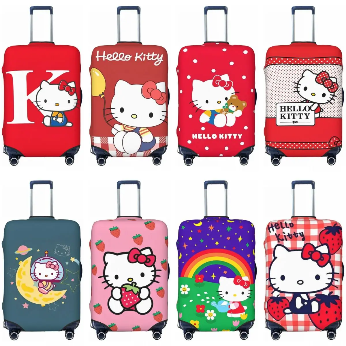 Hello Kitty Cat Suitcase Cover Travel Protection Vacation Useful Luggage Case