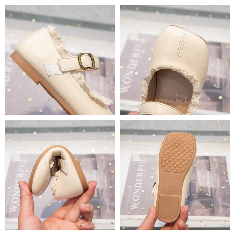 Leather Ballet Flats for Girls Autumn Party Wedding