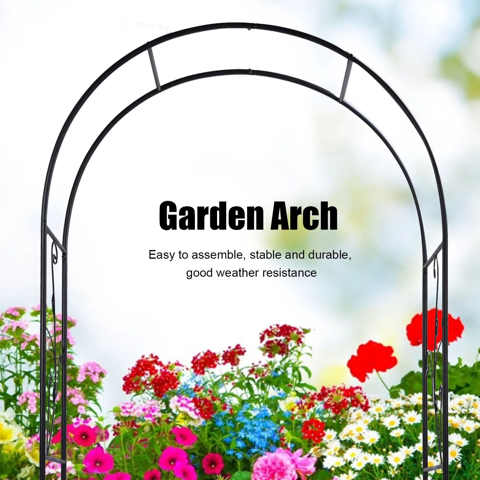 Climbing Plant Support Climbing Plants Arch Outdoor Garden Arch Plant Frame Support Rack Lawn Backyard Decoration Black