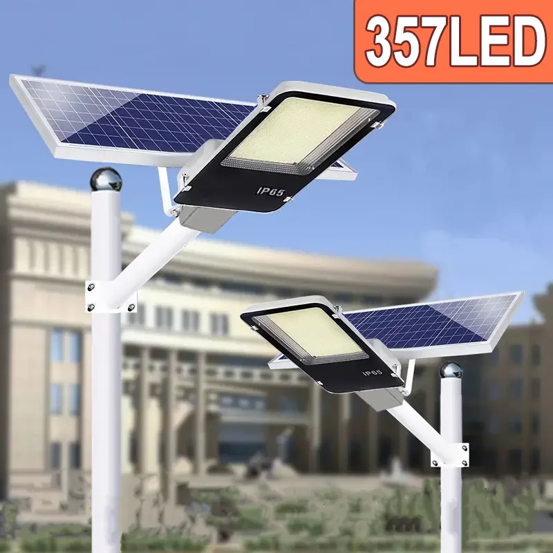 357led leistungs starke Solar-Straßen laterne im Freien 6500k ip65 wasserdichte 4000/3000mah Straßen laterne für Garage Garten Wand leuchte – Detail 1