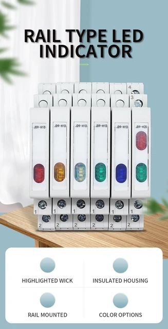 Indicatore Luminoso LED Per Guida DIN - Spia Di Segnalazione 230V AC, Colore Blu