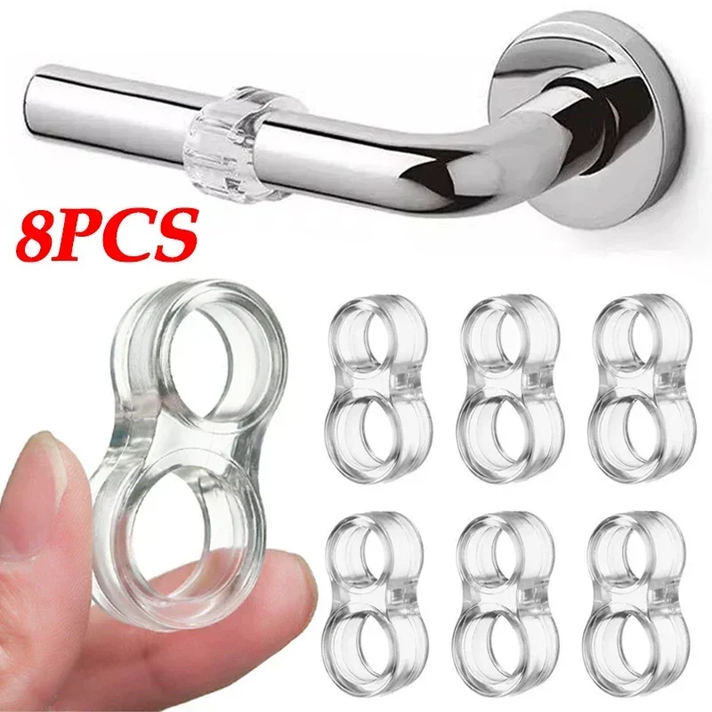 1/8PCS Silicone Door Handle Stops Wall Protector Anti-collision Baby Safety Door Knobs Clear Shock Absorbent Ring Pads Buffer