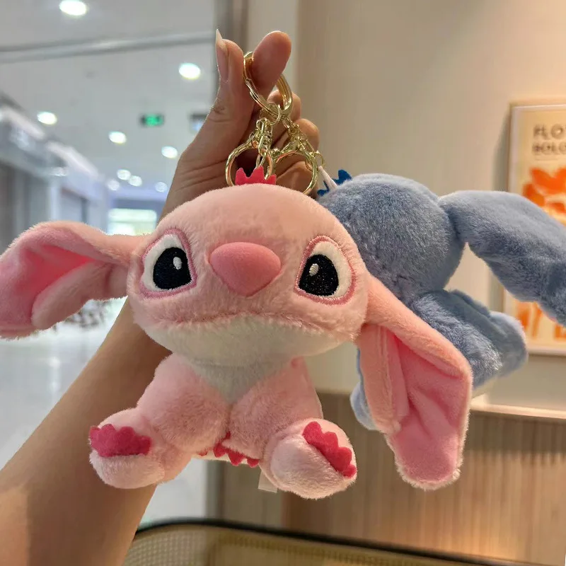 Genuine Disney Stitch Lotso Plush Toys Keychain Pendant Accessories Cute Cartoon Stuffed Doll Key Ring Toys Key Chain Gift 1