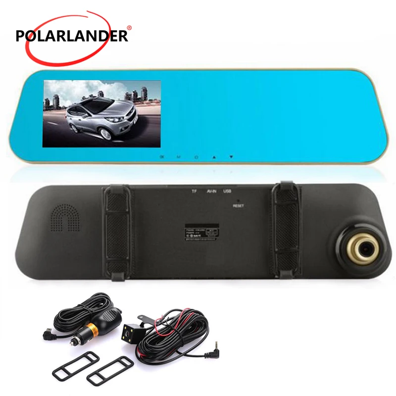 Car DVR Dash Cam Dual Lens Rearview Mirror 4.5inch Full HD 1080P Video Recorder DVR Auto Registrator Camcorder Dash Camera
