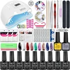 Manicure Set 8ML Gel Nail Polish Kit With LED Nail Lamp Semi Permanent UV Varnish Soak Off Gel Polish Nail Art Set Base Top Coat 2
